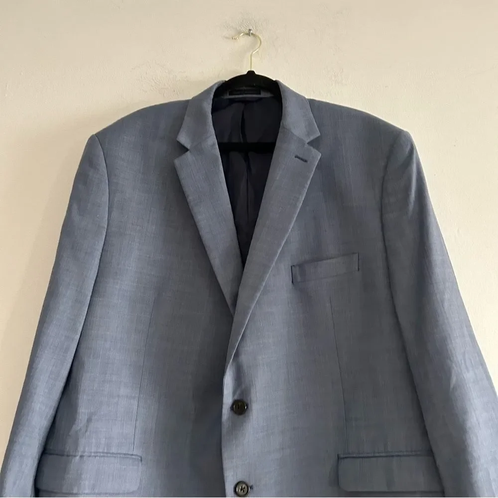 Lauren Ralph Lauren Blue Wool Blend Single Breasted Blazer Size 50R